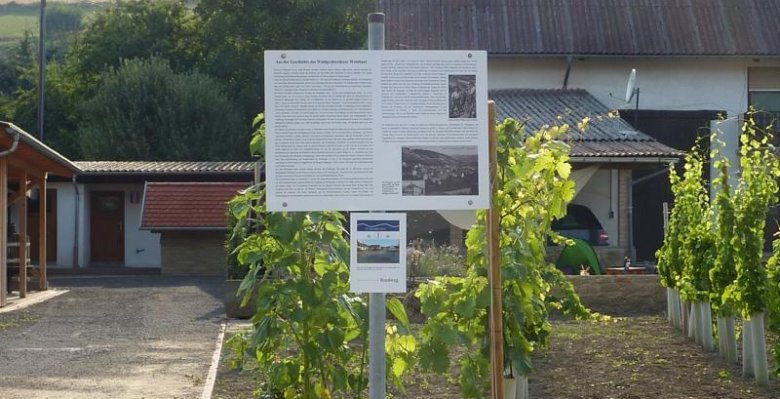 Tafel der Sintflut-Route am Bürgergarten