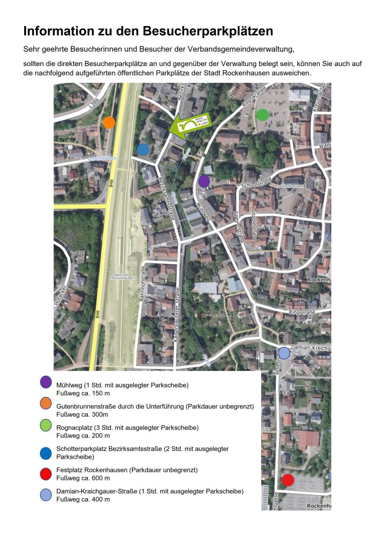 Übersichtsplan öffentlicher Parkplätze der Stadt Rockenhausen