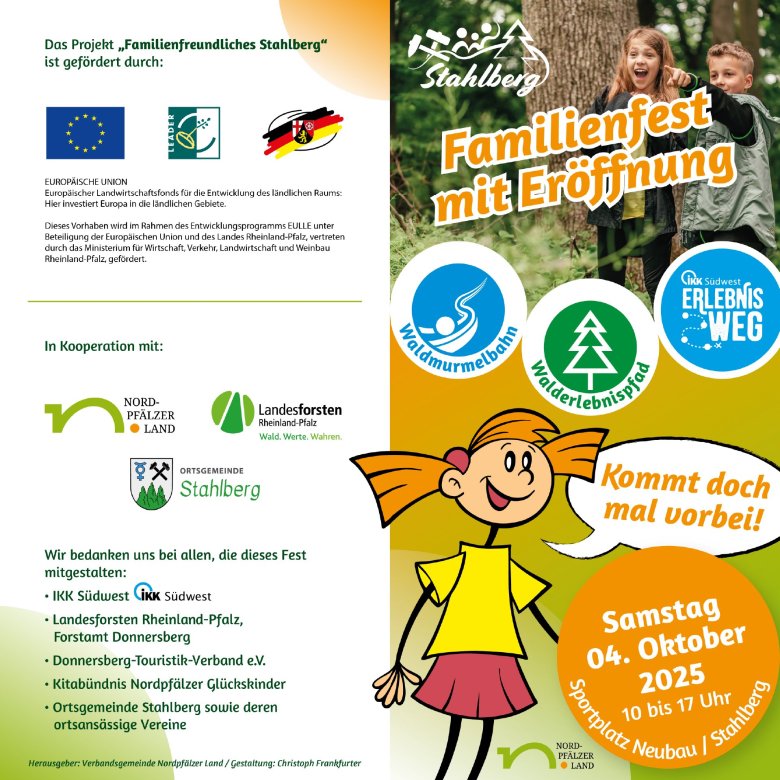 Web Flyer Außenseite des Familienfestes auf dem Stahlberg