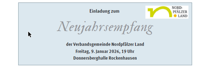 Anzeige zum Neujahrsempfang der Verbandsgemeinde
